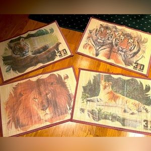 Beautiful big cats woven placemats for the dining table (4)!